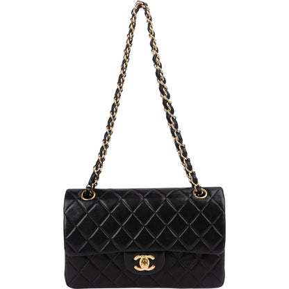 Chanel Quilted Lambskin 24K Gold Small Double Flap Shoulder Bag