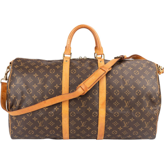 Louis Vuitton Monogram Canvas Keepall 55 Bandoulière Travel Bag