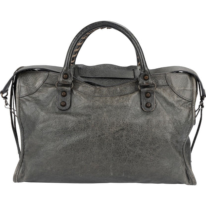 Balenciaga Dark Green Leather Classic City Handbag