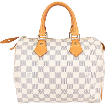 Louis Vuitton Monogram Damier Azur Canvas Speedy 25 Handbag