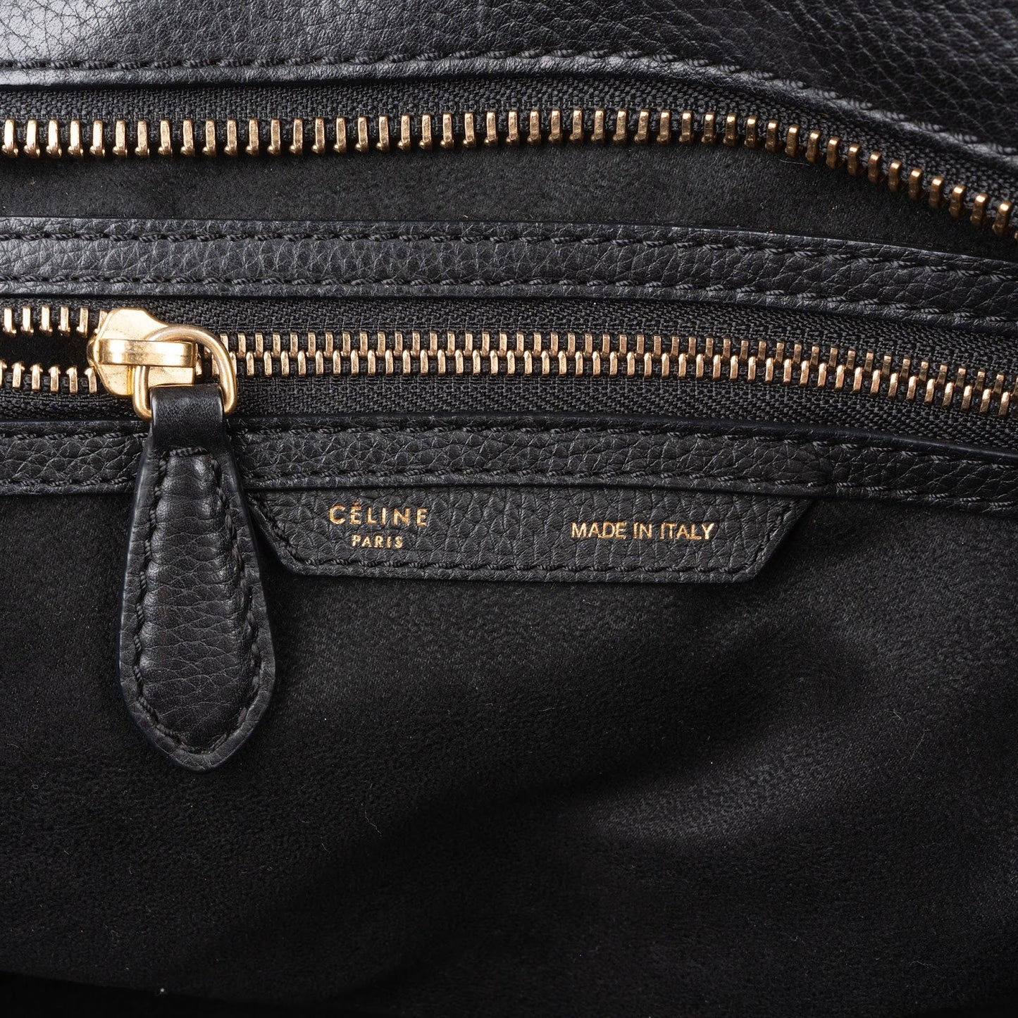 Céline Grained Calfskin Luggage Handbag