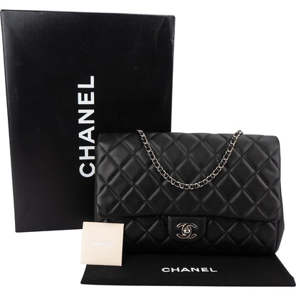 Chanel Quilted Lambskin Palladium Single Flap Shoulder Bag