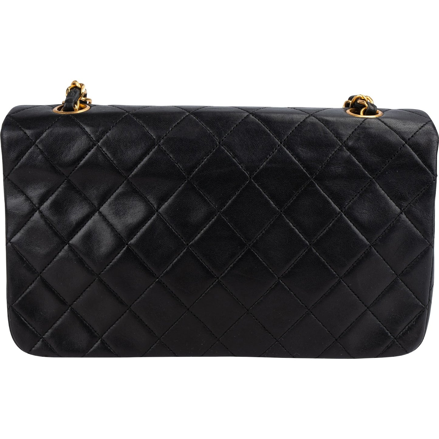 Chanel Quilted Lambskin 24K Gold Single Flap Crossbody Bag