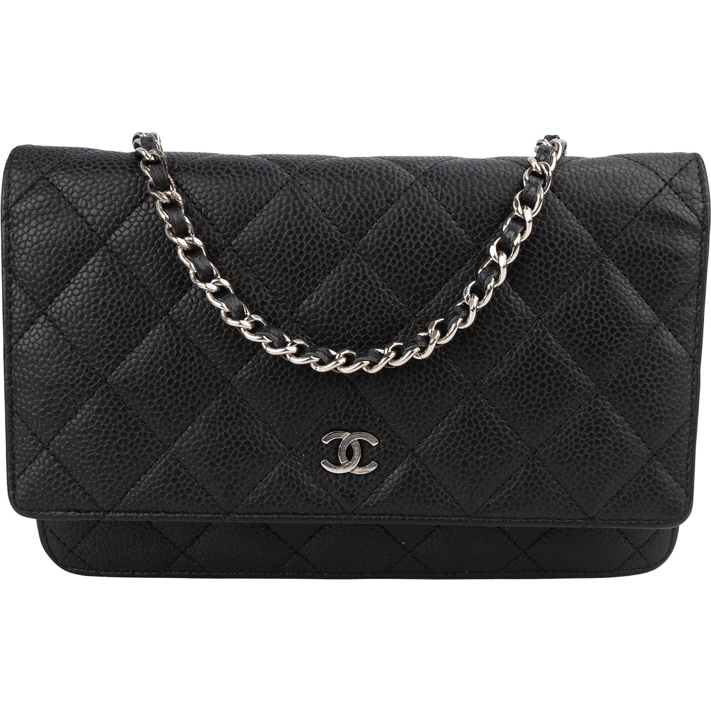 Chanel Quilted Caviar Leather Wallet on Chain Crossbody Bag