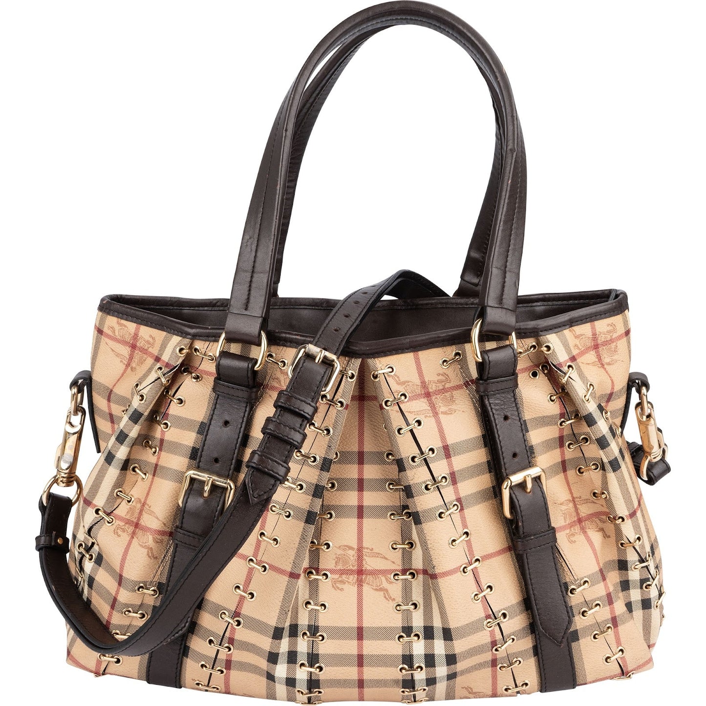 Burberry Haymarket Check Laced Lowry Northfield Shoulder Bag