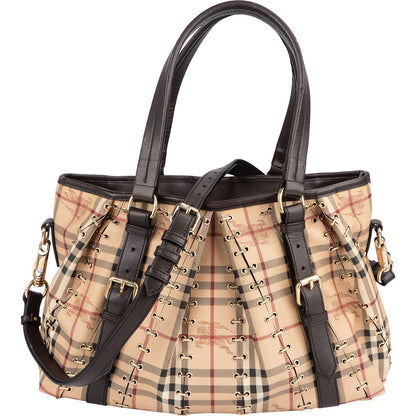 Burberry Haymarket Check Laced Lowry Northfield Shoulder Bag