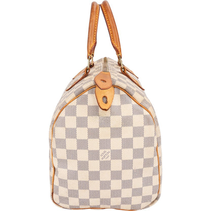 Louis Vuitton Monogram Damier Azur Speedy 30 Handbag