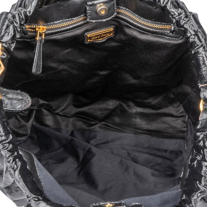 Miu Miu Black Patent Leather City Handbag