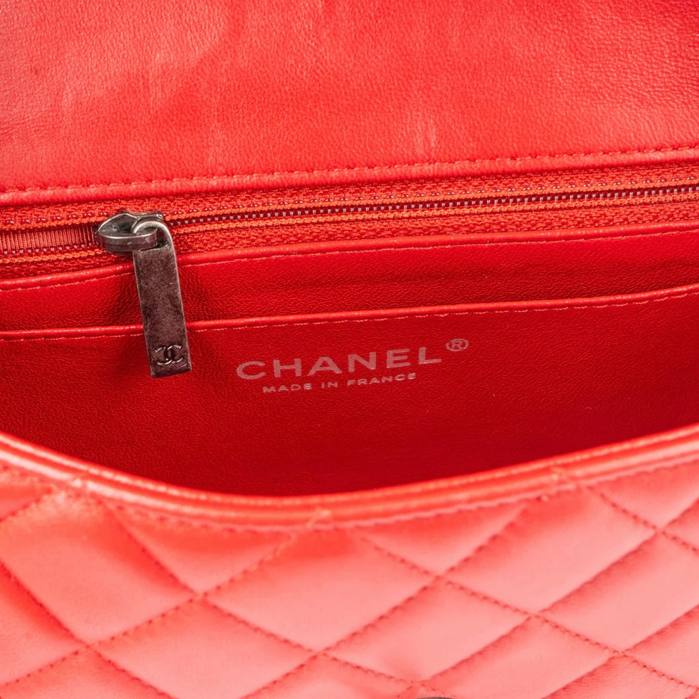 Chanel Quilted Lambskin Antique Single Flap Crossbody Bag