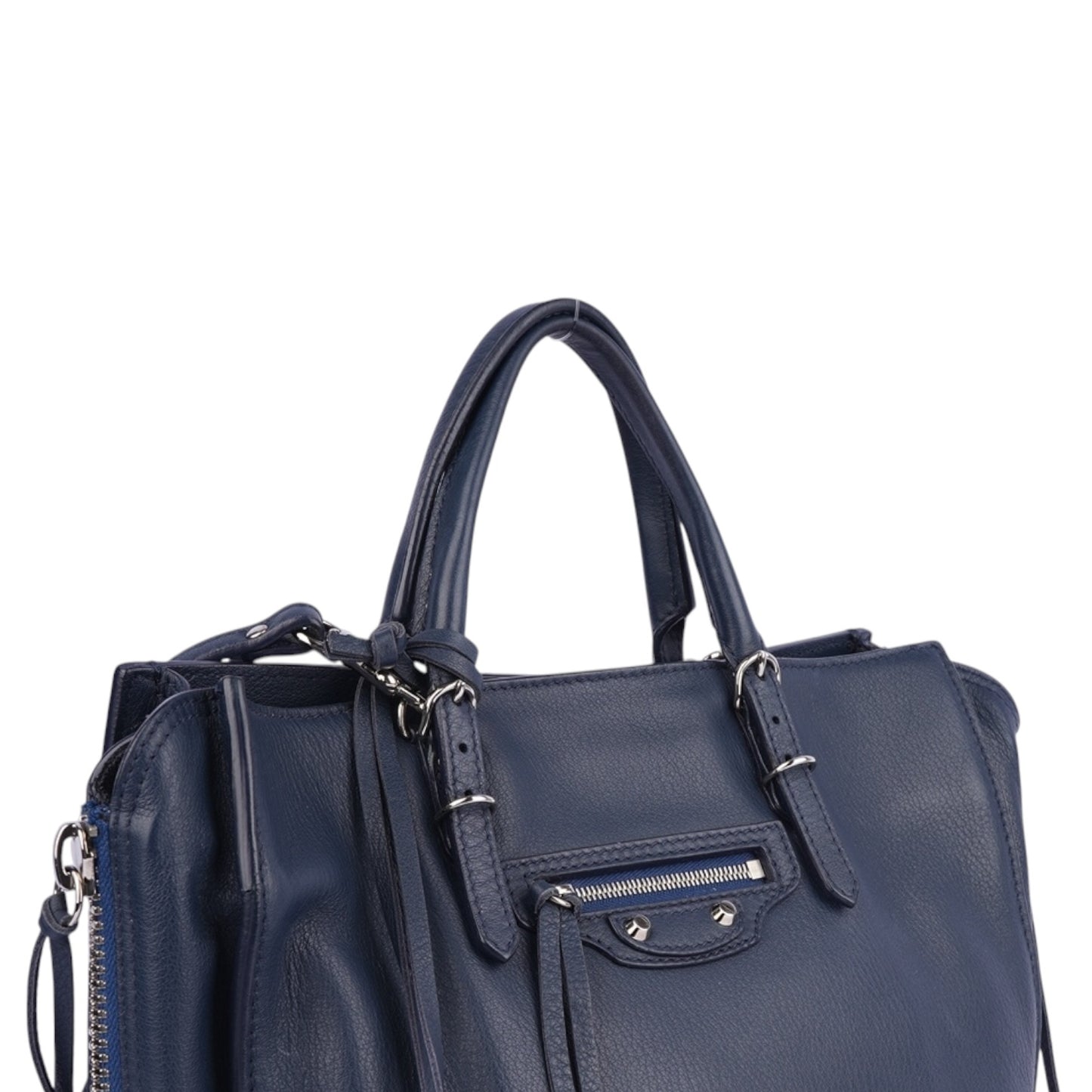 Balenciaga Blue Leather Paper Handbag
