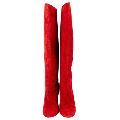 Christian Louboutin Red Suede Tuorloubi Flat Boots (38)