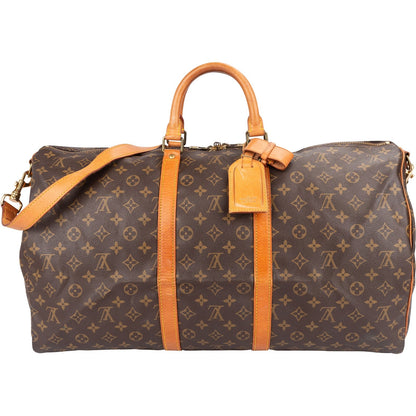 Louis Vuitton Monogram Canvas Keepall 55 Bandoulière Travel Bag