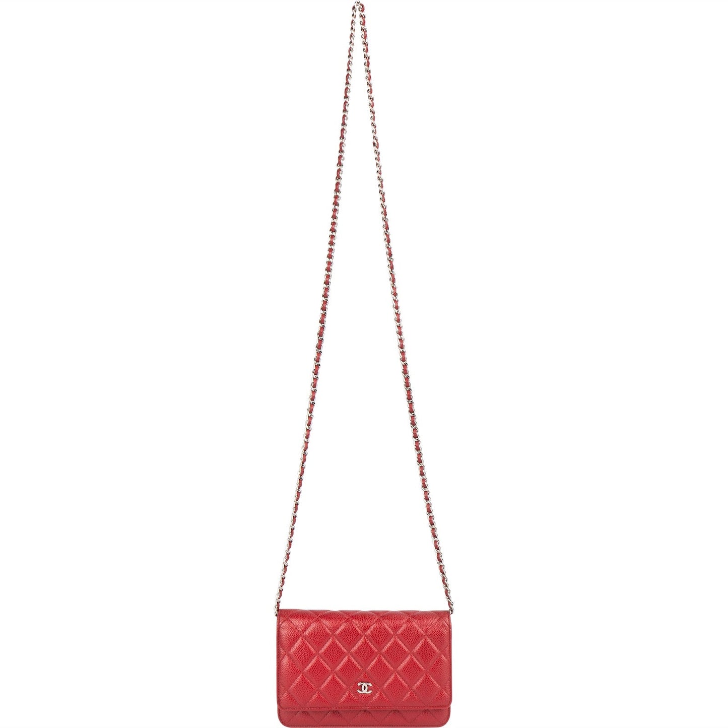 Chanel Quilted Caviar Leather Wallet on Chain Crossbody Bag
