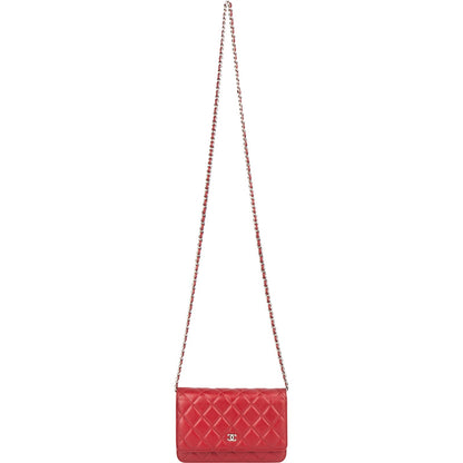 Chanel Quilted Caviar Leather Wallet on Chain Crossbody Bag