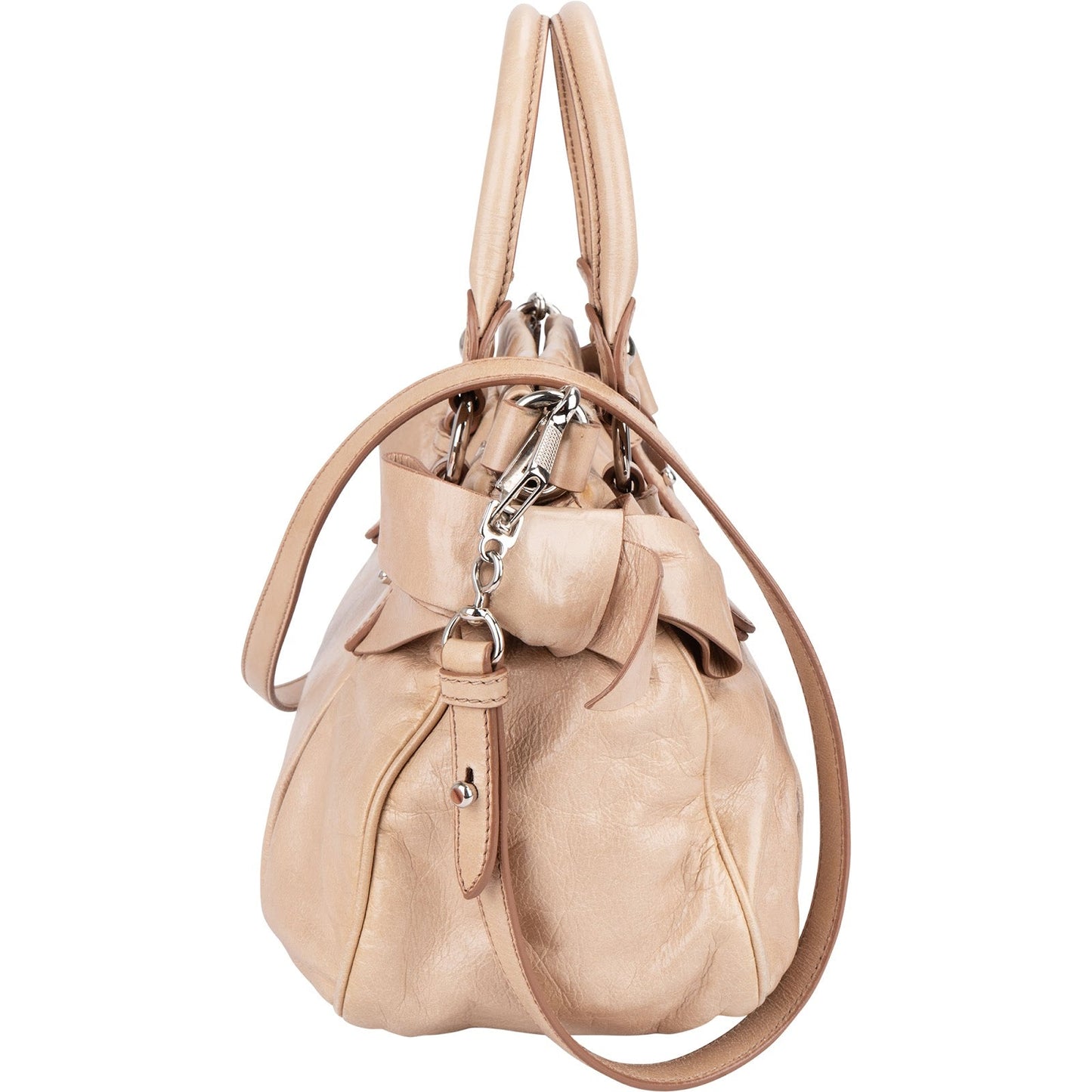 Miu Miu Vitello Lux Bow Bag Handbag