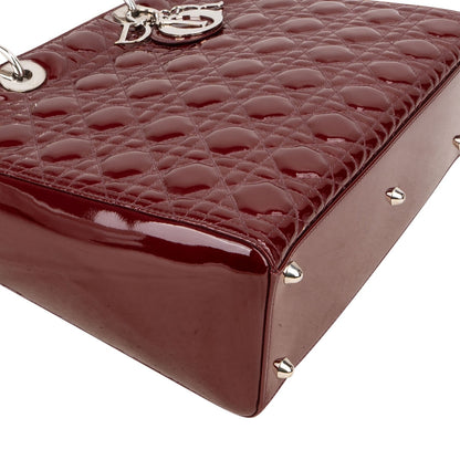 Christian Dior Quilted Patent Leather Lady Dior Handbag