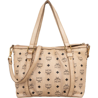 MCM Monogram Visetos Shopper Tote Shoulder Bag