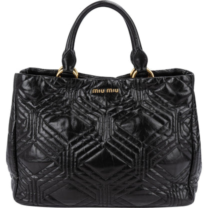 Miu Miu Quilted Nappa Leather Tote Handbag