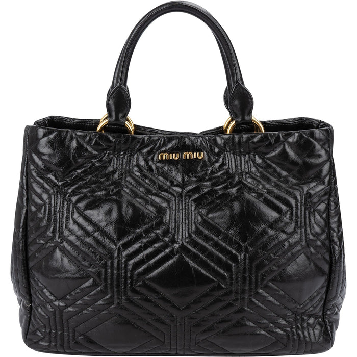 Miu Miu Quilted Nappa Leather Tote Handbag