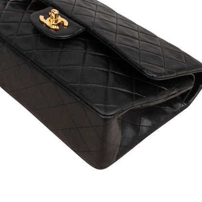 Chanel Quilted Lambskin Medium 24K Gold Double Flap Shoulder Bag