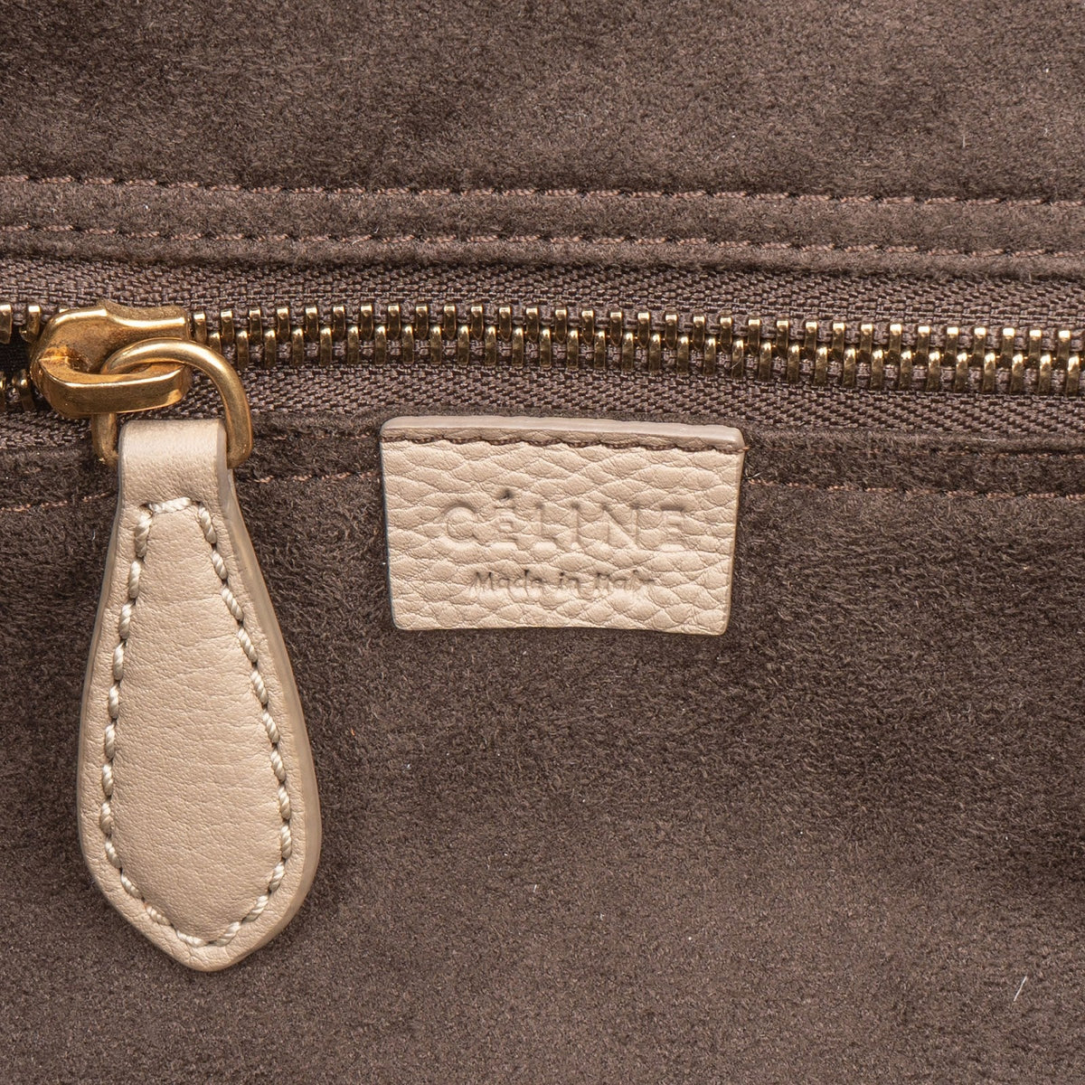 Céline Drummed Calfskin Large Luggage Handbag