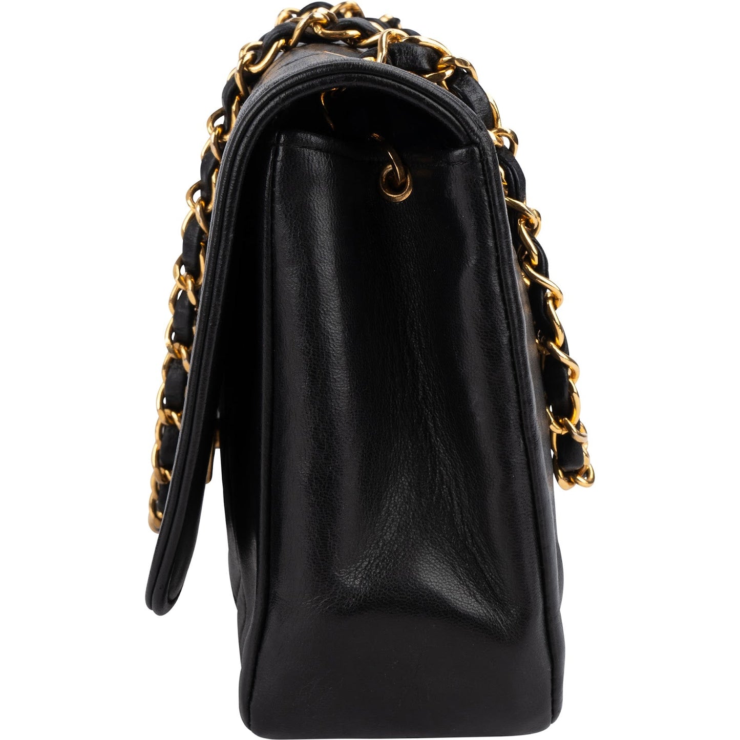 Chanel Quilted Lambskin 24K Gold Single Flap Crossbody Bag