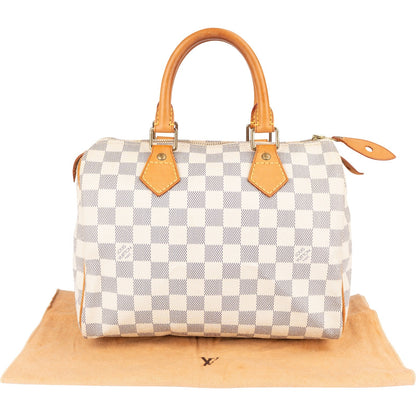 Louis Vuitton Monogram Damier Azur Canvas Speedy 25 Handbag