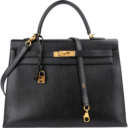 Hermès Ardennes  Leather Kelly 35 Sellier Handbag GHW
