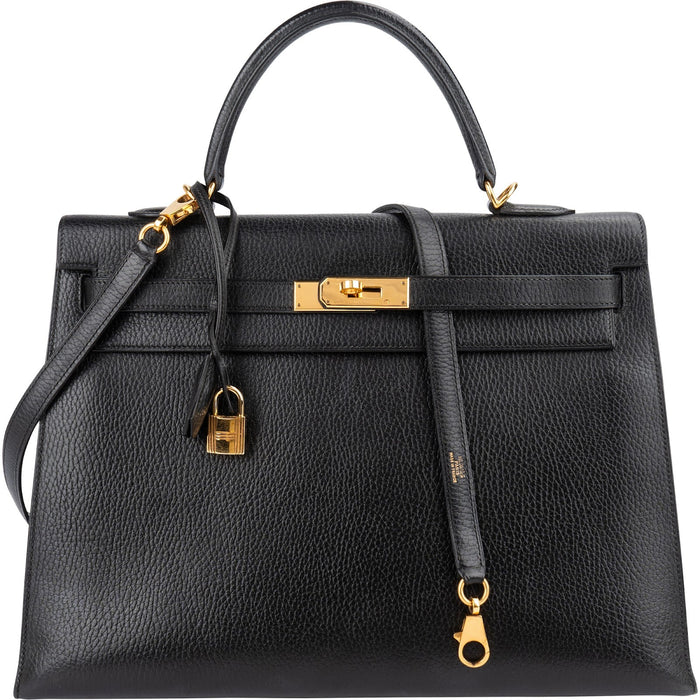 Hermès Ardennes  Leather Kelly 35 Sellier Handbag GHW