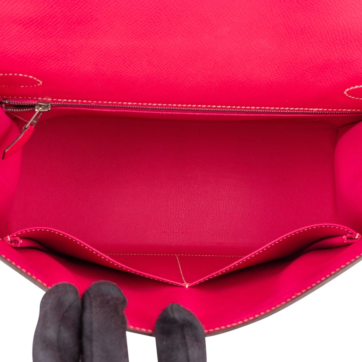 Hermès Epsom Leather Sellier Palladium Kelly 32 Handbag