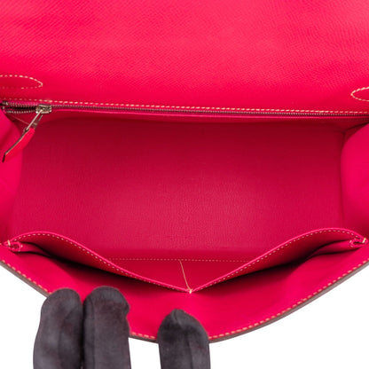 Hermès Epsom Leather Sellier Palladium Kelly 32 Handbag