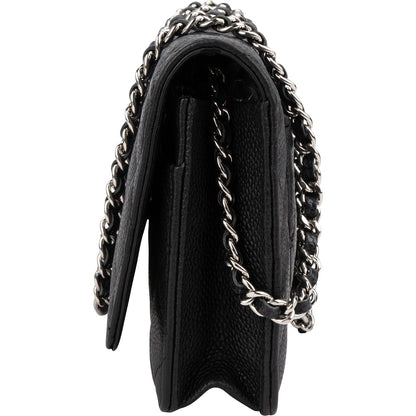 Chanel Quilted Caviar Leather Wallet on Chain Crossbody Bag