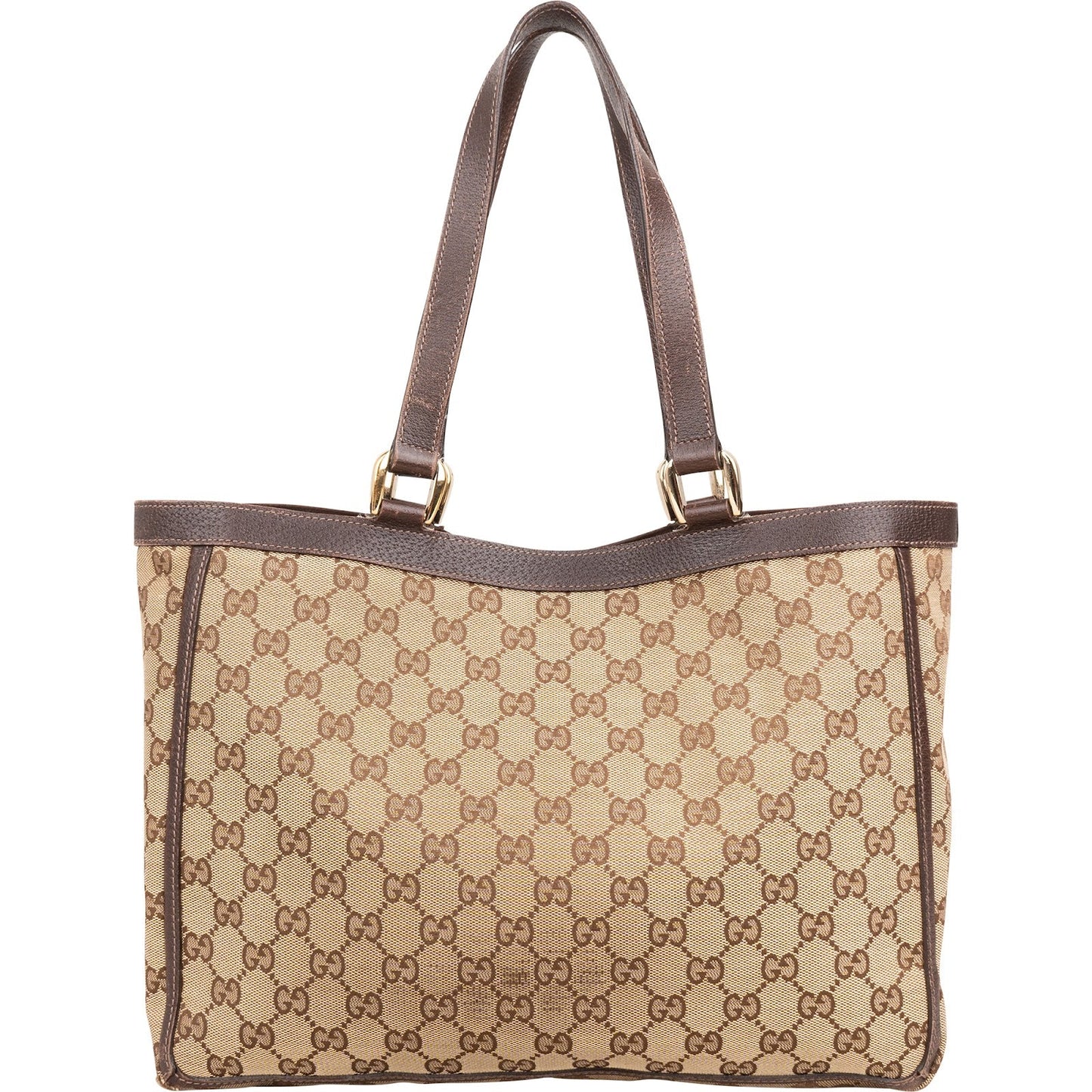 Gucci Monogram GG Canvas Abbey Double Pocket Tote Shoulder Bag