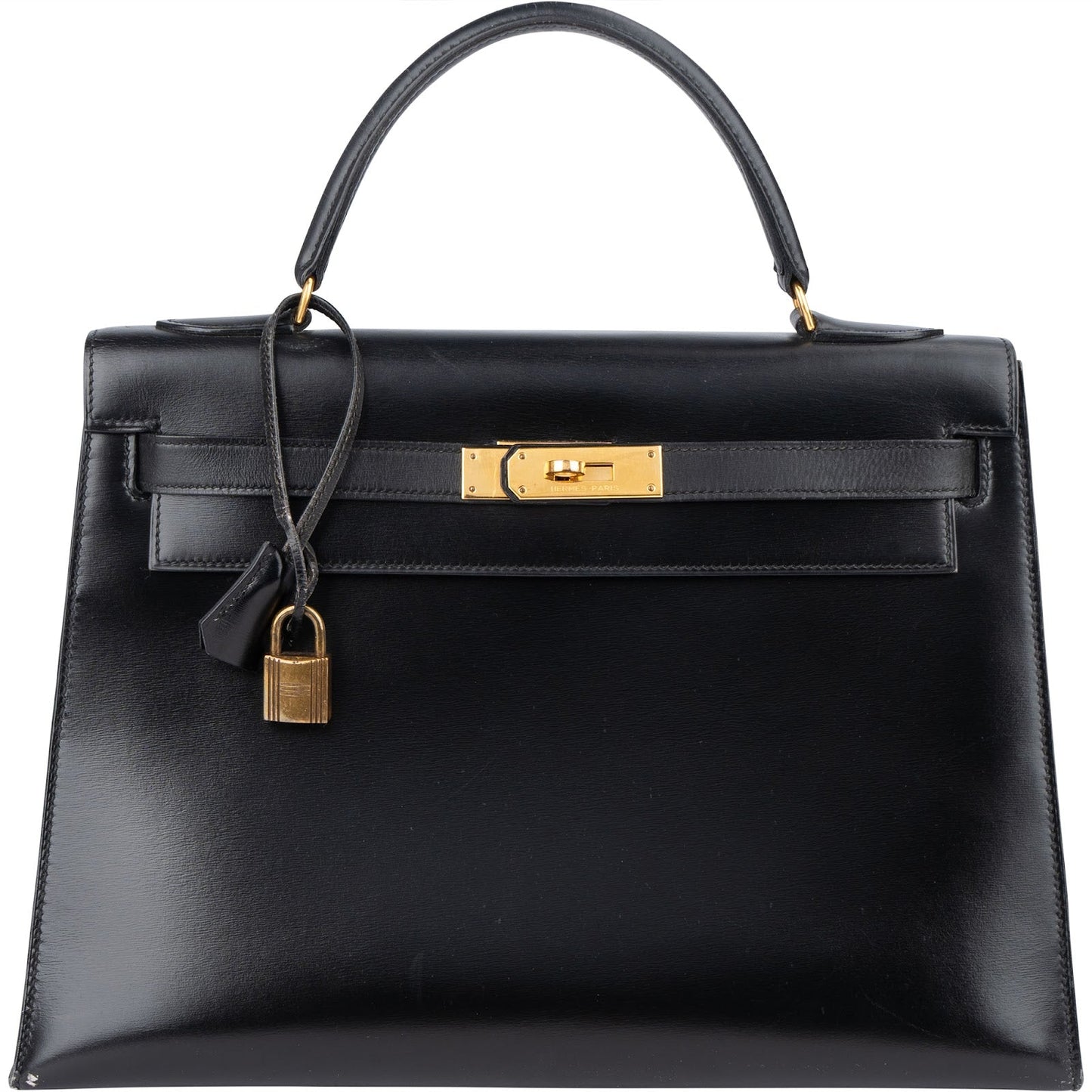 Hermès Noir Box Calf Kelly 32 Sellier Handbag