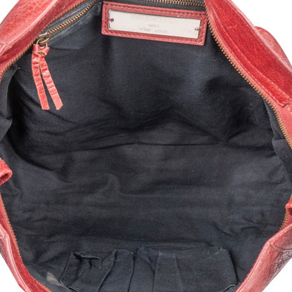 Balenciaga Bordeaux Leather City Handbag