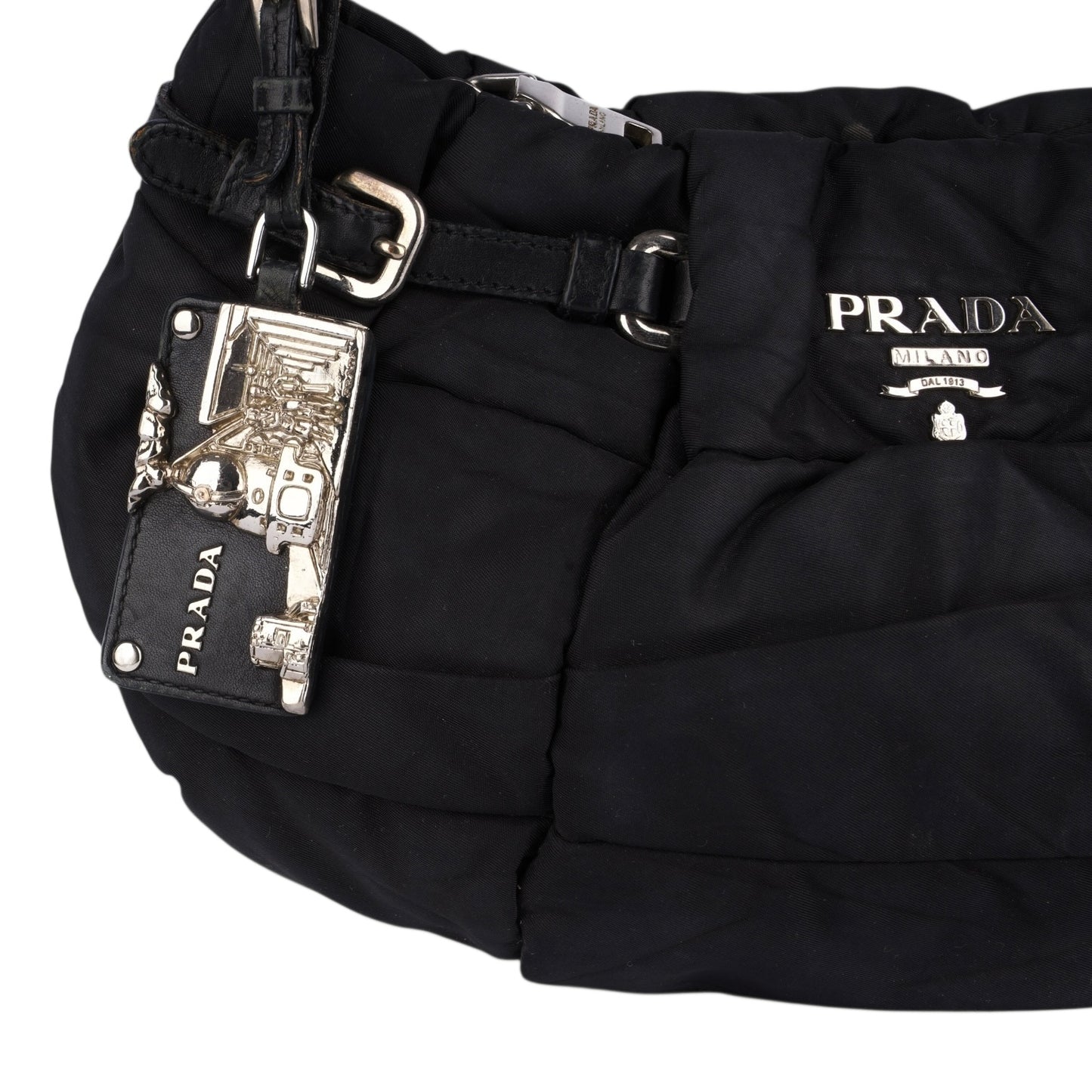 Prada Black Nylon Puffer Shoulder Bag