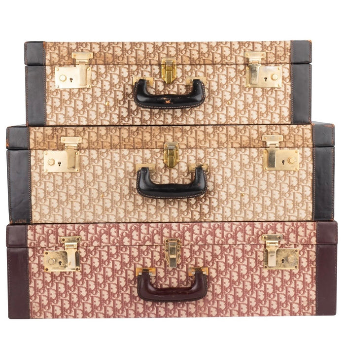 Christian Dior Trotter Monogram Vintage Suitcase Trio Tower
