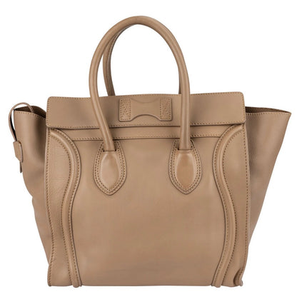 Céline Brown Calfskin Leather Luggage Handbag