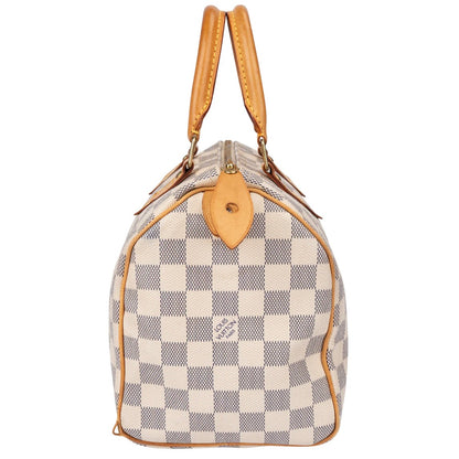 Louis Vuitton Damier Azur Monogram Speedy 25 Handbag