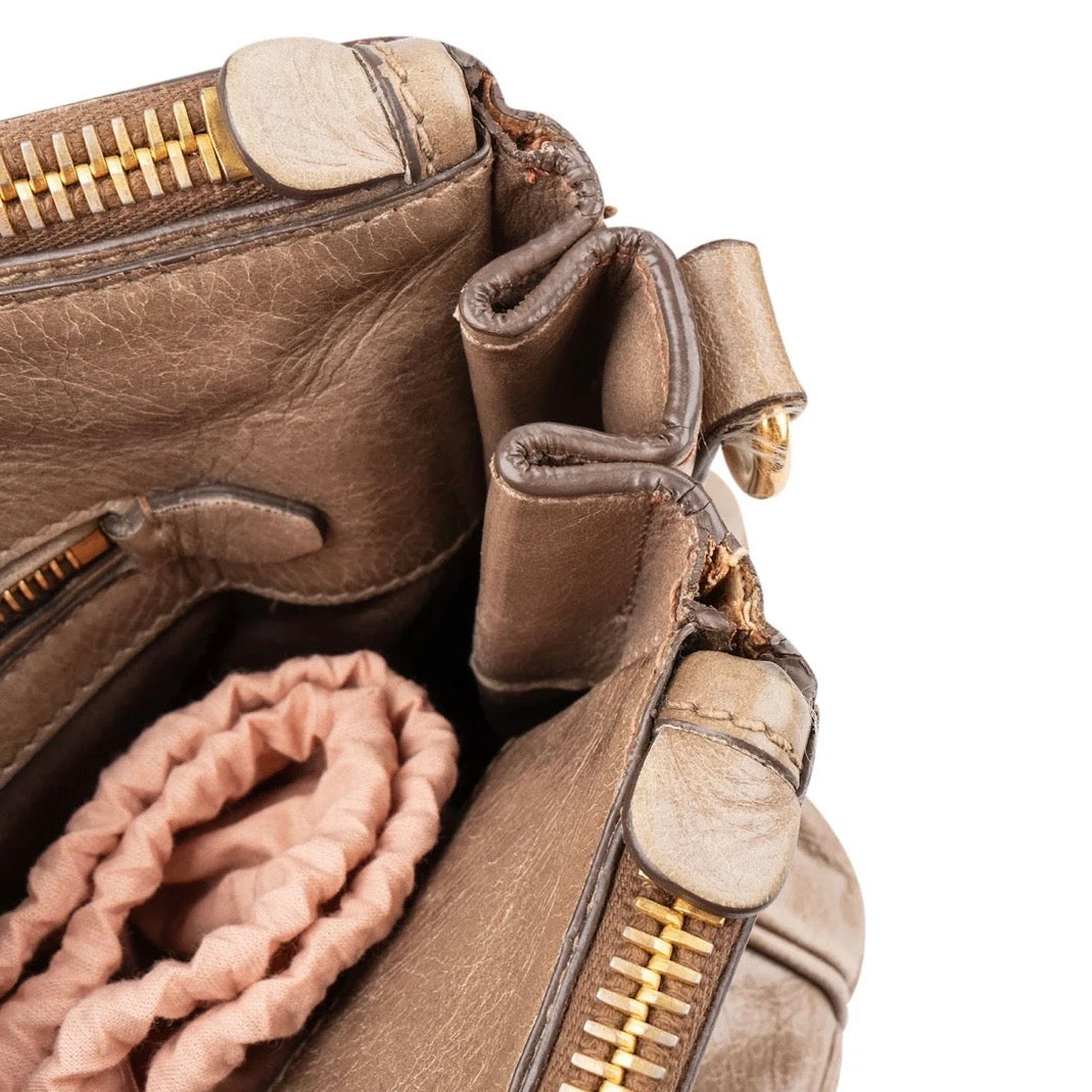 Miu Miu Vitello Lux Leather Bowler Handbag