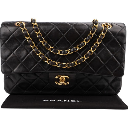 Chanel Quilted Lambskin Medium 24K Gold Double Flap Shoulder Bag