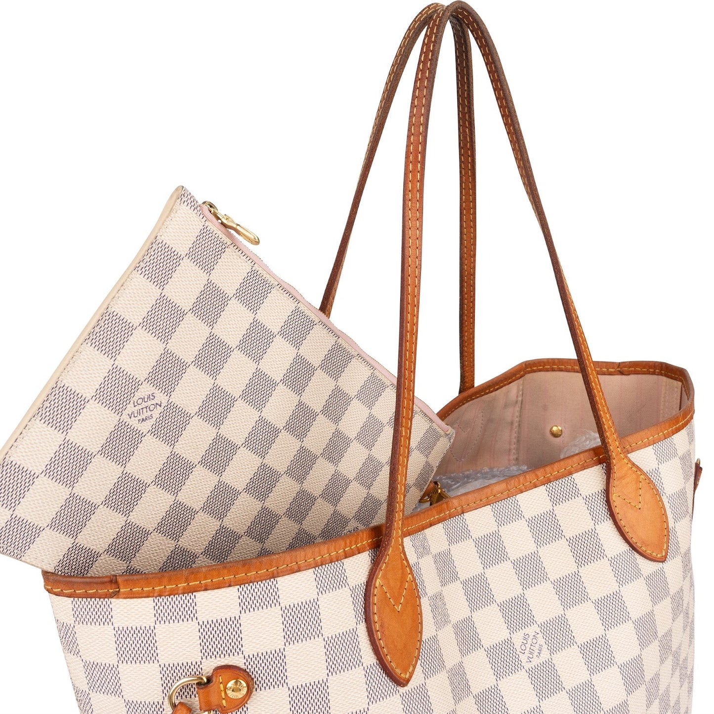 Louis Vuitton Monogram Damier Azur Neverfull MM Shoulder Bag
