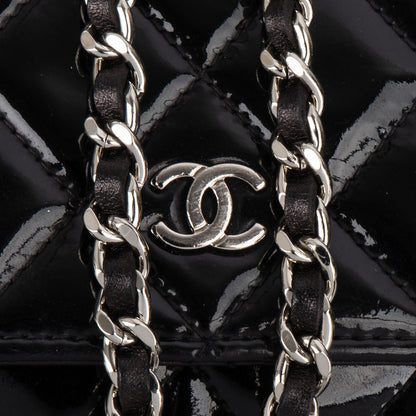 Chanel Quilted Patent Leather Wallet On Chain Crossbody Bag