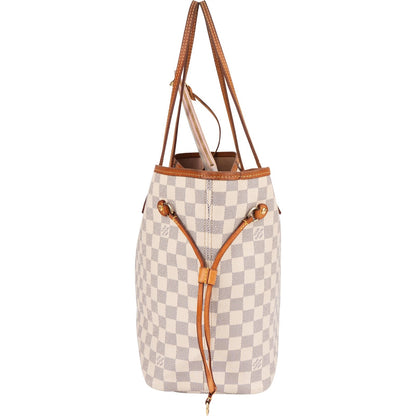 Louis Vuitton Monogram Damier Azur Neverfull MM Shoulder Bag