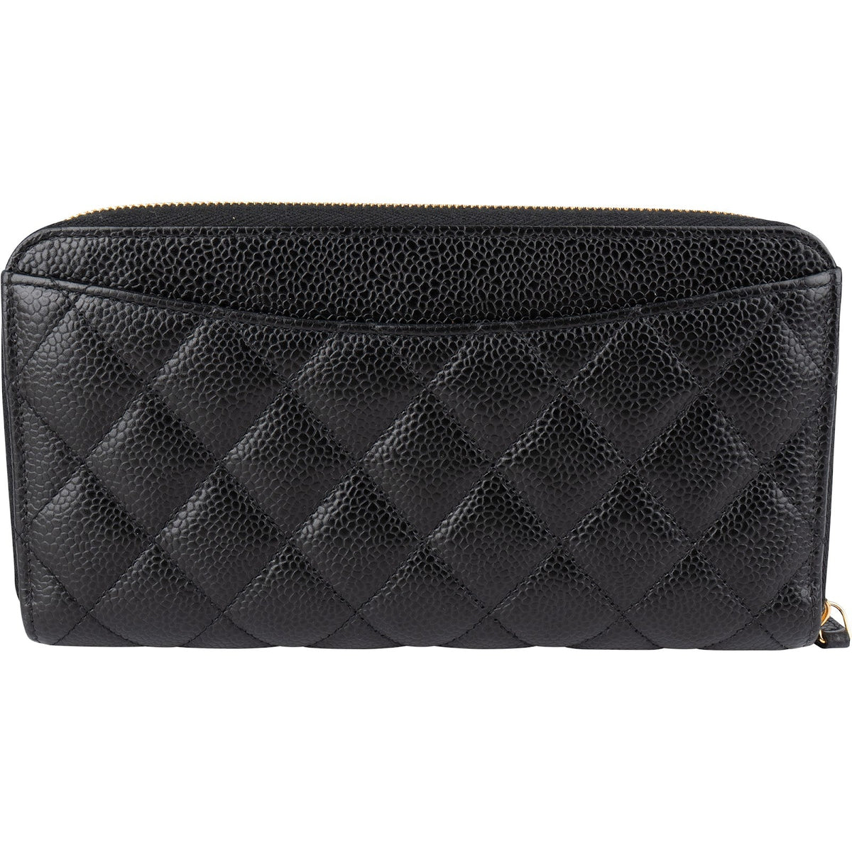 Chanel Quilted Caviar Leather Classic Long Zip Around Wallet
