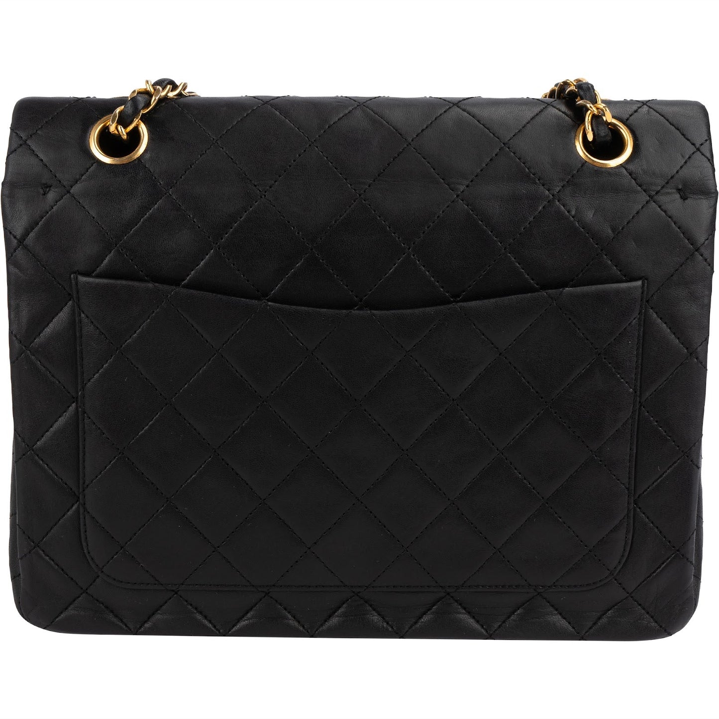 Chanel Quilted Lambskin Medium 24K Gold Double Flap Shoulder Bag