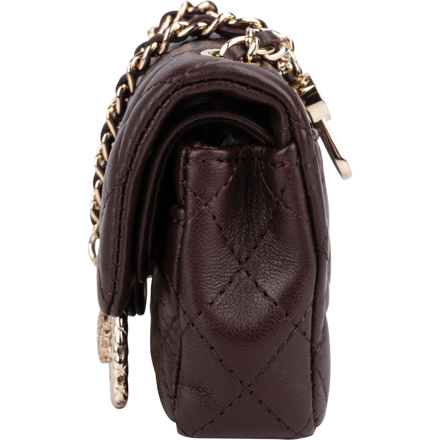 Chanel Quilted Lambskin Extra Mini Miniatur Double Flap Pendant Bag