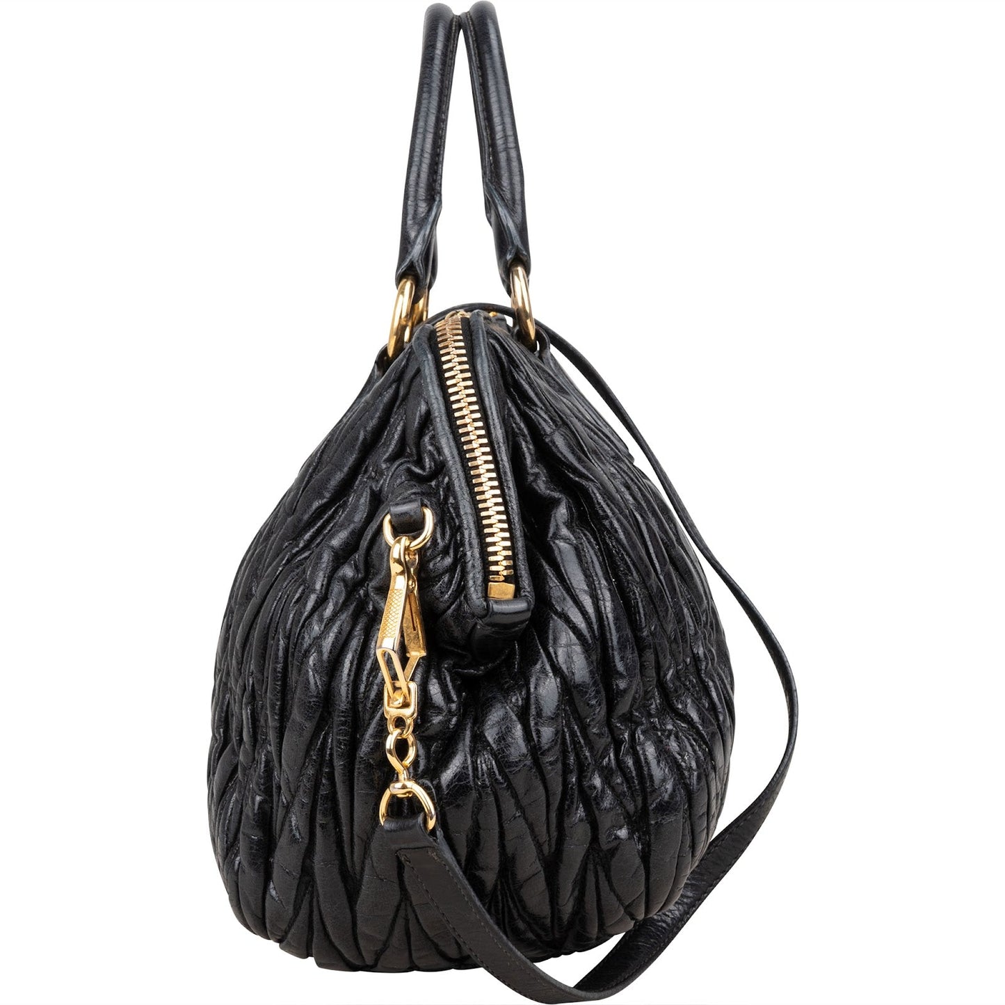 Miu Miu Matelassé Nappa Leather Bauletto Handbag
