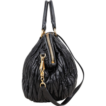 Miu Miu Matelassé Nappa Leather Bauletto Handbag