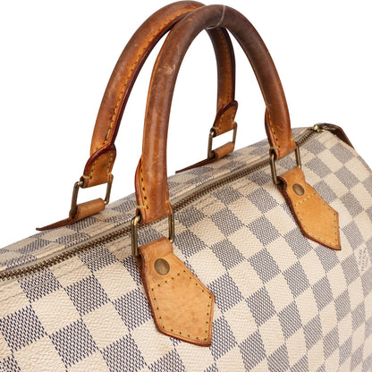 Louis Vuitton Monogram Damier Azur Speedy 30 Handbag
